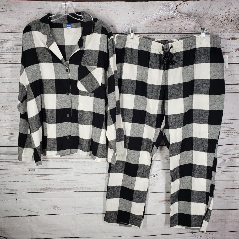Old Navy New Cotton Flannel Sleepwear Set Pajama & Top Size XXL